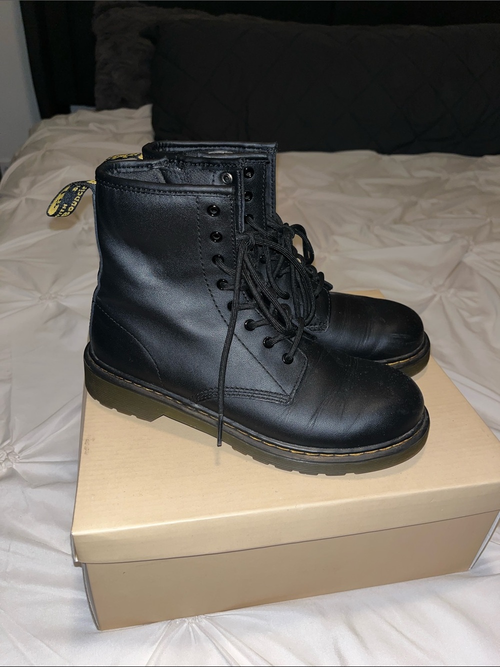 Dr. Martens Black Leather Combat Boots